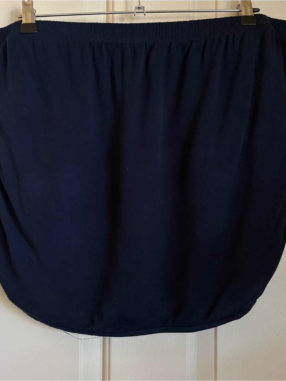 Monochrome Navy 2 Piece Button Up Blouse Dolphin Hem Mini Skirt Coastal Grandma - Picture 8 of 9